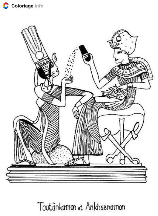 King Tutankhamun coloring page to print