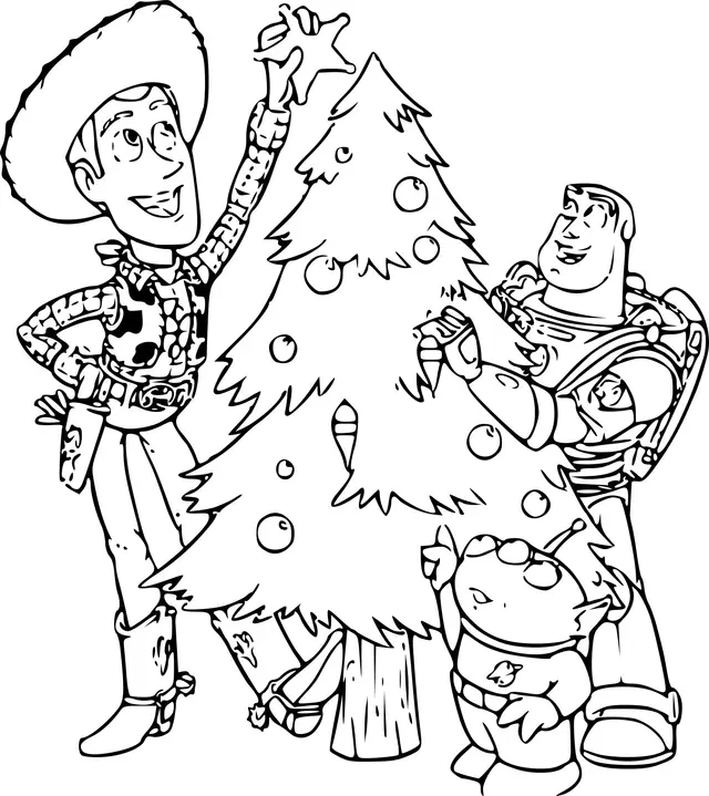 Coloriage Toy Story Noël - Toy story à imprimer