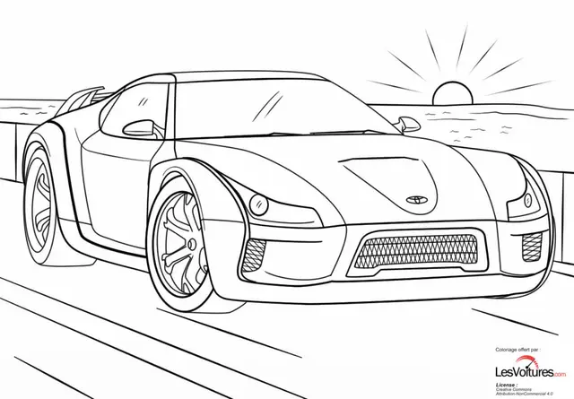 Coloriage Toyota Supra Sport - Voiture à imprimer