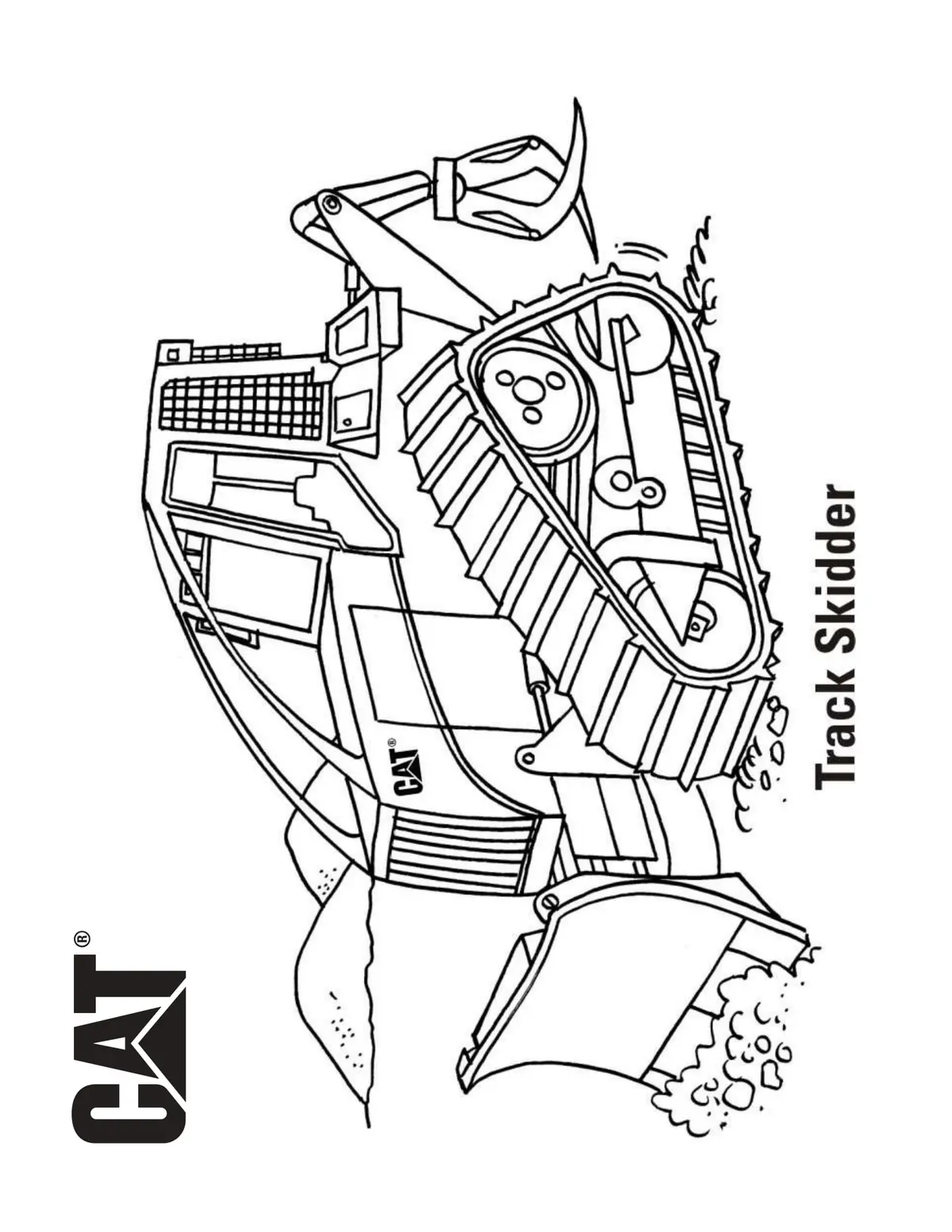 Ausmalbild Track Skidder Camion LKW zum Ausdrucken