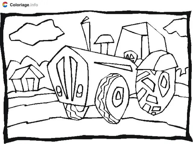 Tractor coloring page to print
