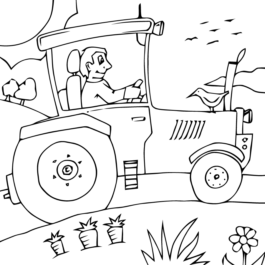 Coloriage Tracteur Maternelle Facile Cp - Tracteur à imprimer