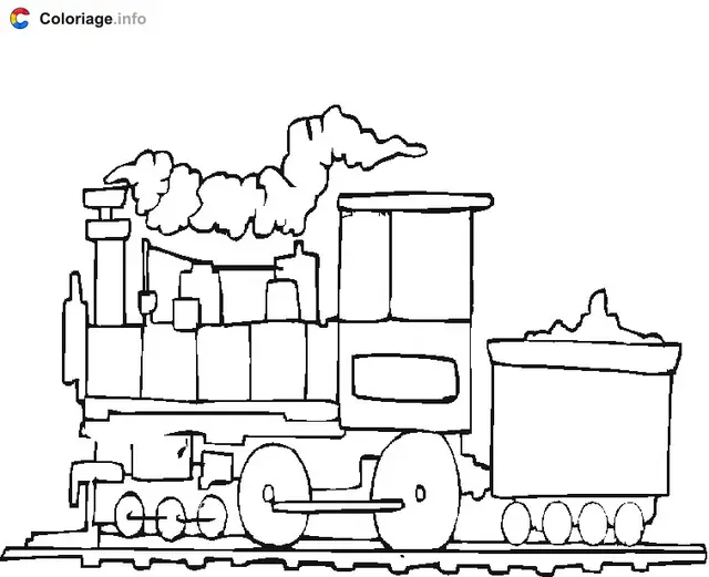 Coloriage Train à charbon - Train à imprimer
