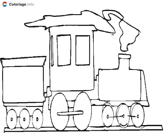 Coloriage Train de profil - Train à imprimer