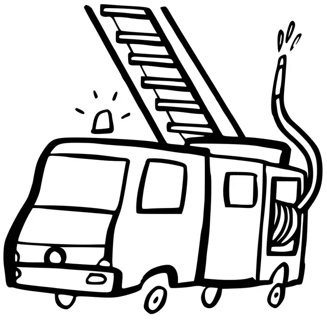 Coloriage Transport Camion De Pompier Facile - Pompier à imprimer