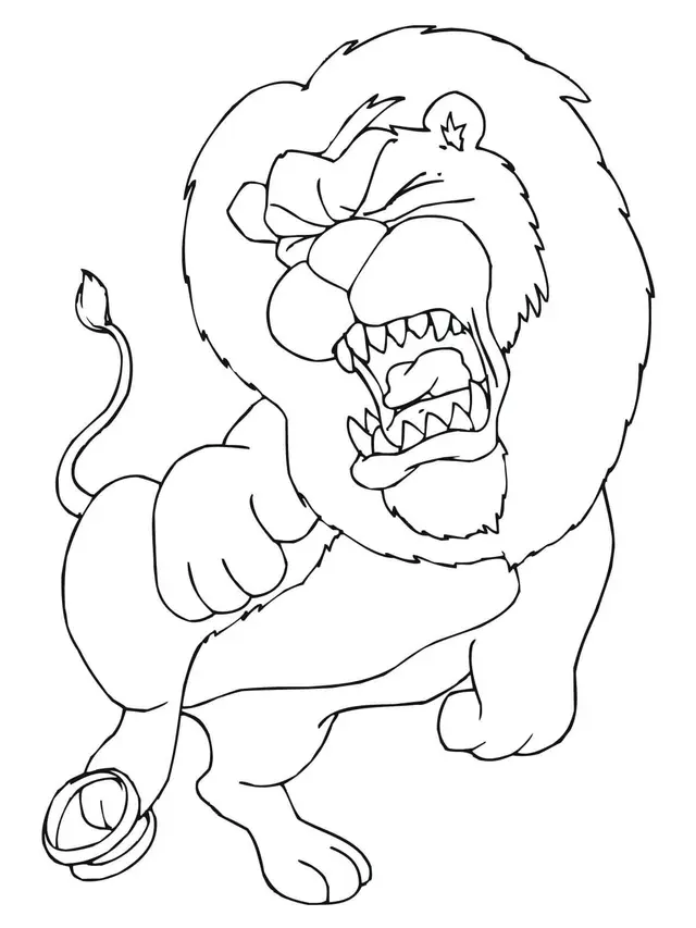 Coloriage Trapped Lion - Lion à imprimer