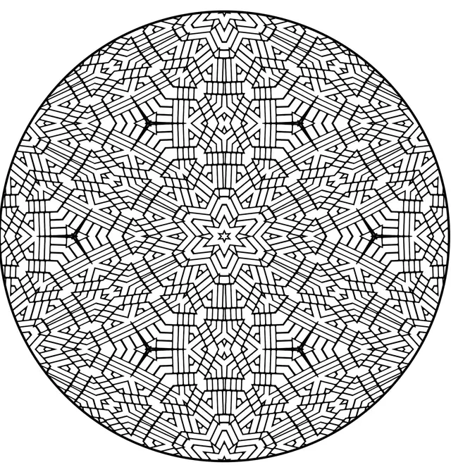 Coloriage Trippy Mandala With Stars - Mandala à imprimer