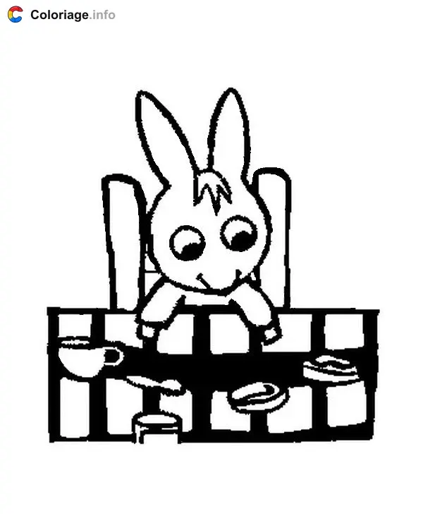 Trotro at the Table coloring page to print