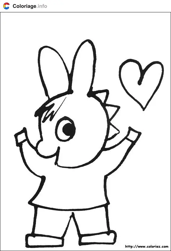 Trotro the Donkey in Love coloring page to print