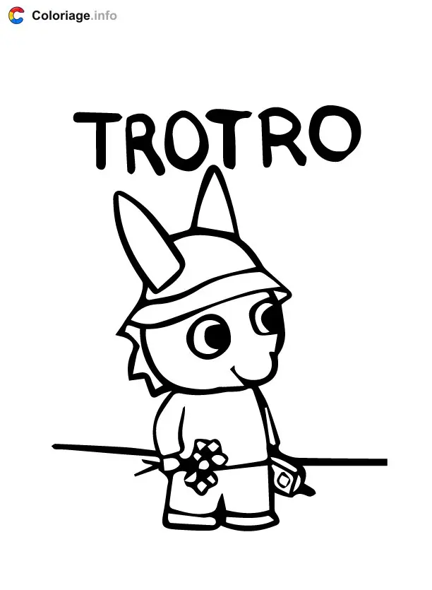 Trotro with Flowers coloring page to print