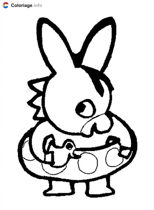 Trotro with a Pool Float coloring page to print