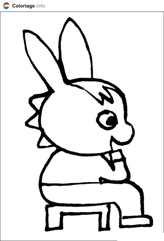Trotro Thinking coloring page to print