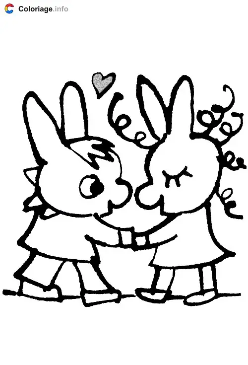 Trotro in Love coloring page to print