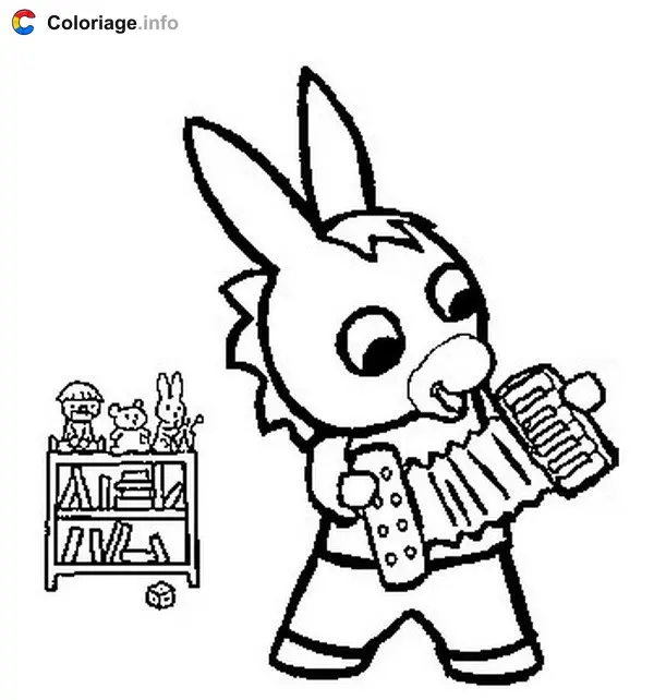 Trotro Playing the Accordion coloring page to print