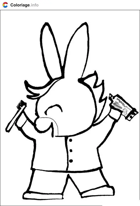 Trotro Brushes His Teeth coloring page to print