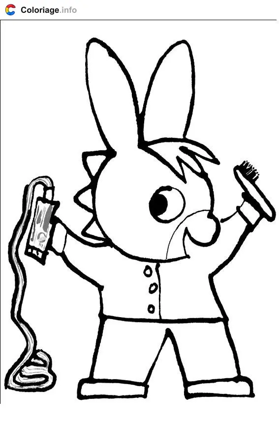 Trotro Brushing His Teeth coloring page to print