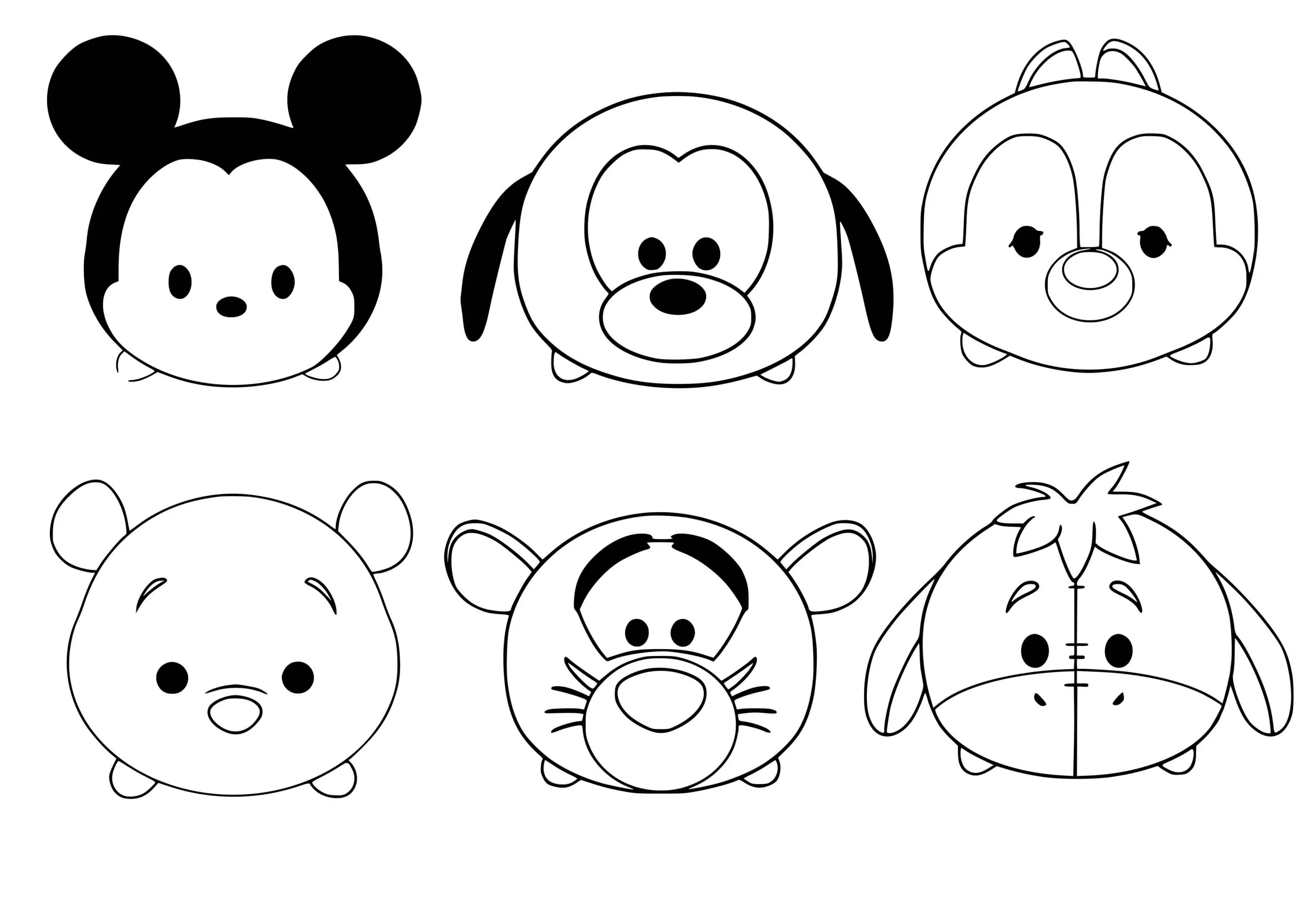 Coloriage Tsum Tsum Disney Facile - Facile à imprimer