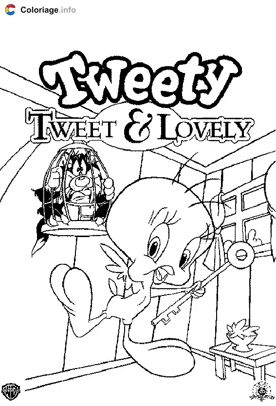 Tweety and Friends coloring page to print