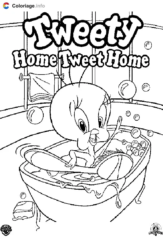 Tweety's Home Sweet Home coloring page to print