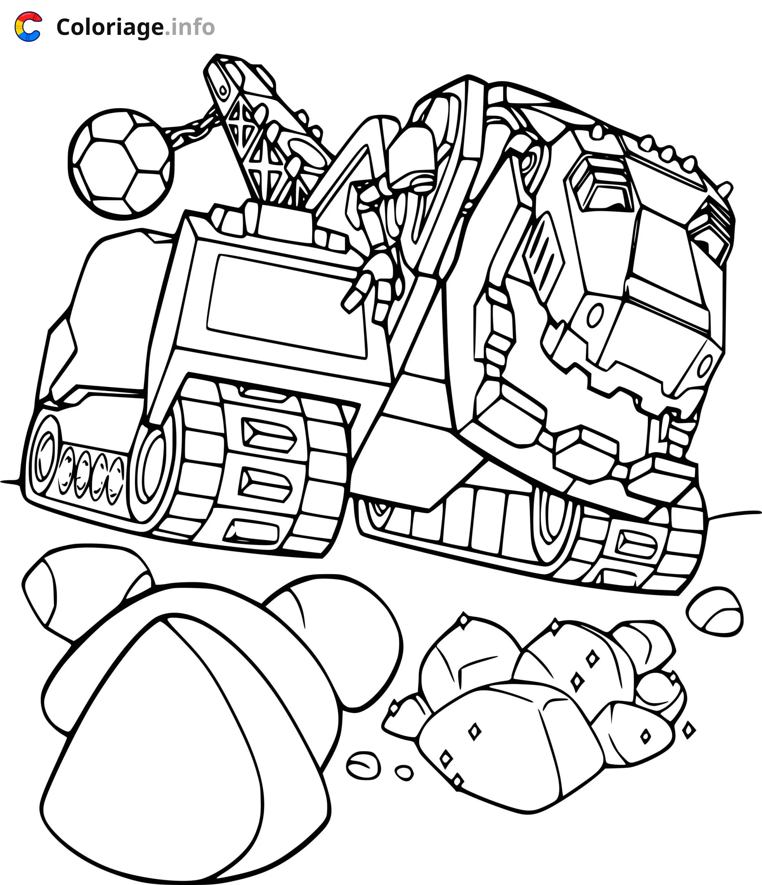 Coloriage Ty Rux and Rocks Dinotrux Supercharged - Dinotrux à imprimer