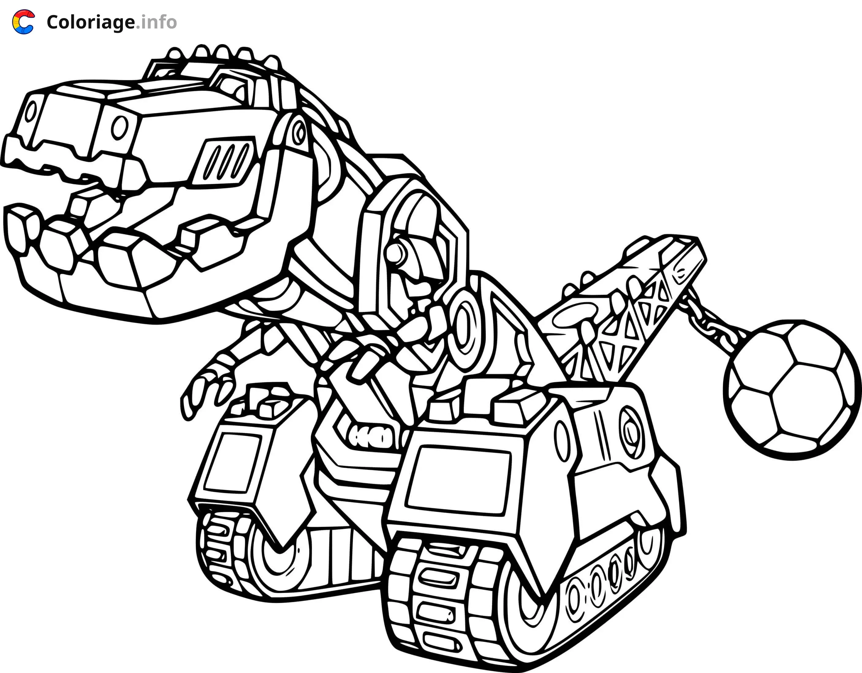 Coloriage Ty Rux Tyrannosaurus Trux Dinotrux Supercharged - Dinotrux à imprimer
