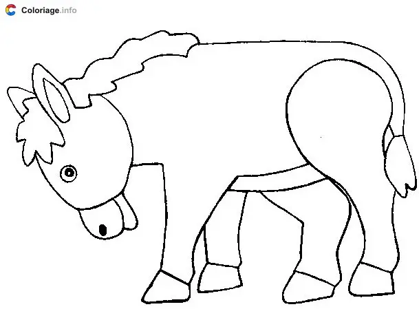 A Donkey coloring page to print