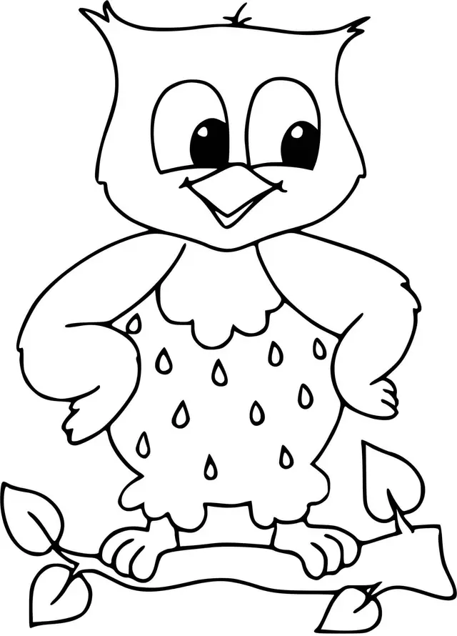 Coloriage Un Chouette Deplumee - Chouette à imprimer