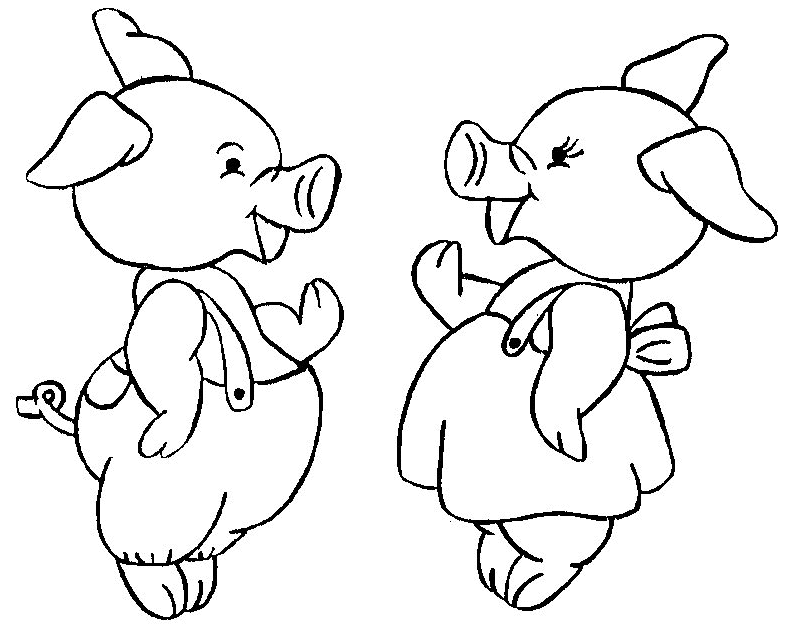 Coloriage Un Cochon Et Une Truie - Cochon à imprimer