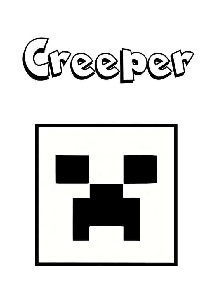 Coloriage Un Creeper - Minecraft à imprimer