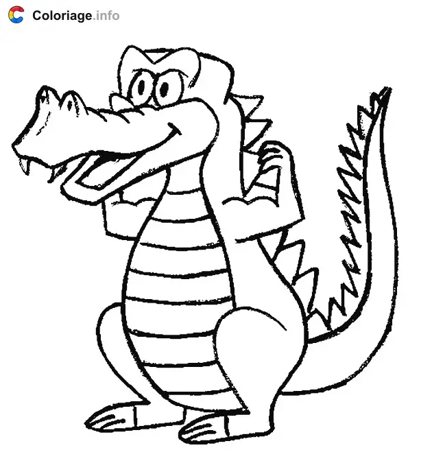 Crocodile Lying on Its Back coloring page to print
