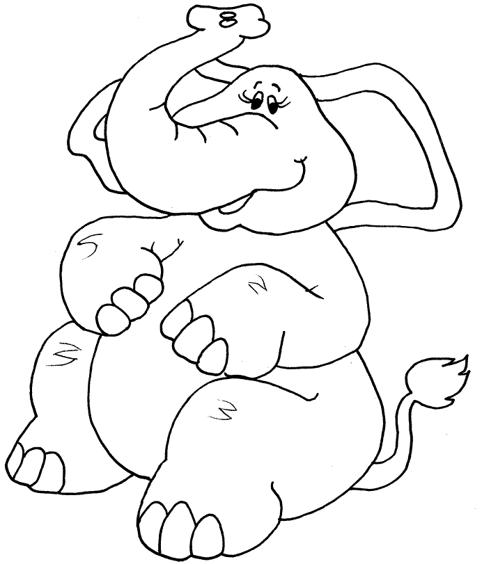 Coloriage Un Éléphant Assis - Éléphant à imprimer