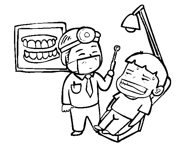 Coloriage Un Enfant Au Dentiste - Dentiste à imprimer