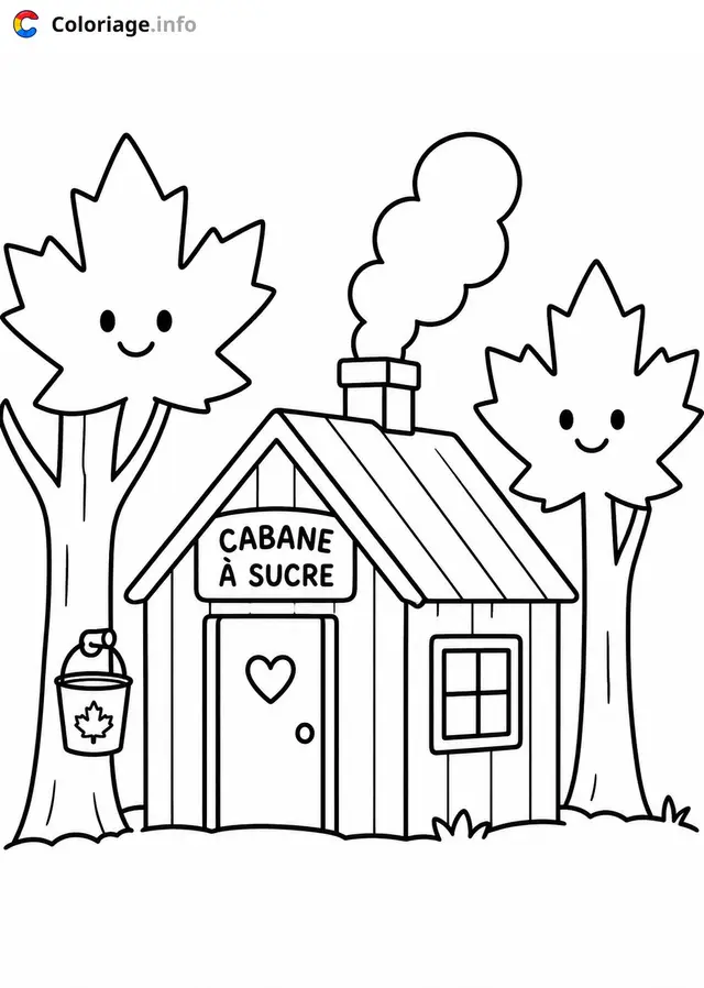Desenho de Criança na Cabana de Açúcar para colorir
