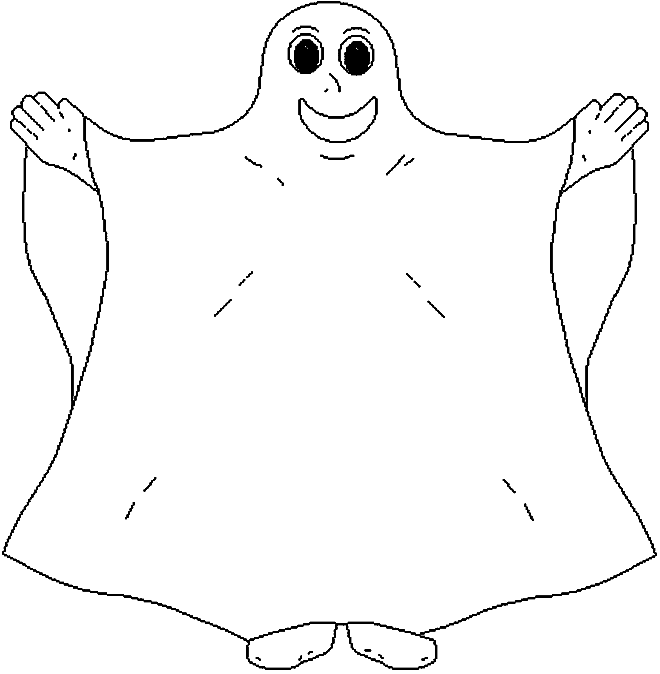 Coloriage Un Enfant Déguisé En Fantôme Avec Un Drap - Halloween fantome à imprimer