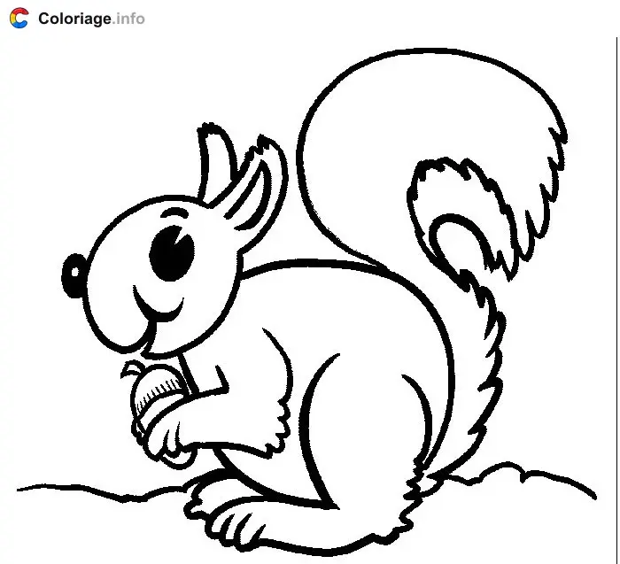 A Friendly Squirrel coloring page to print