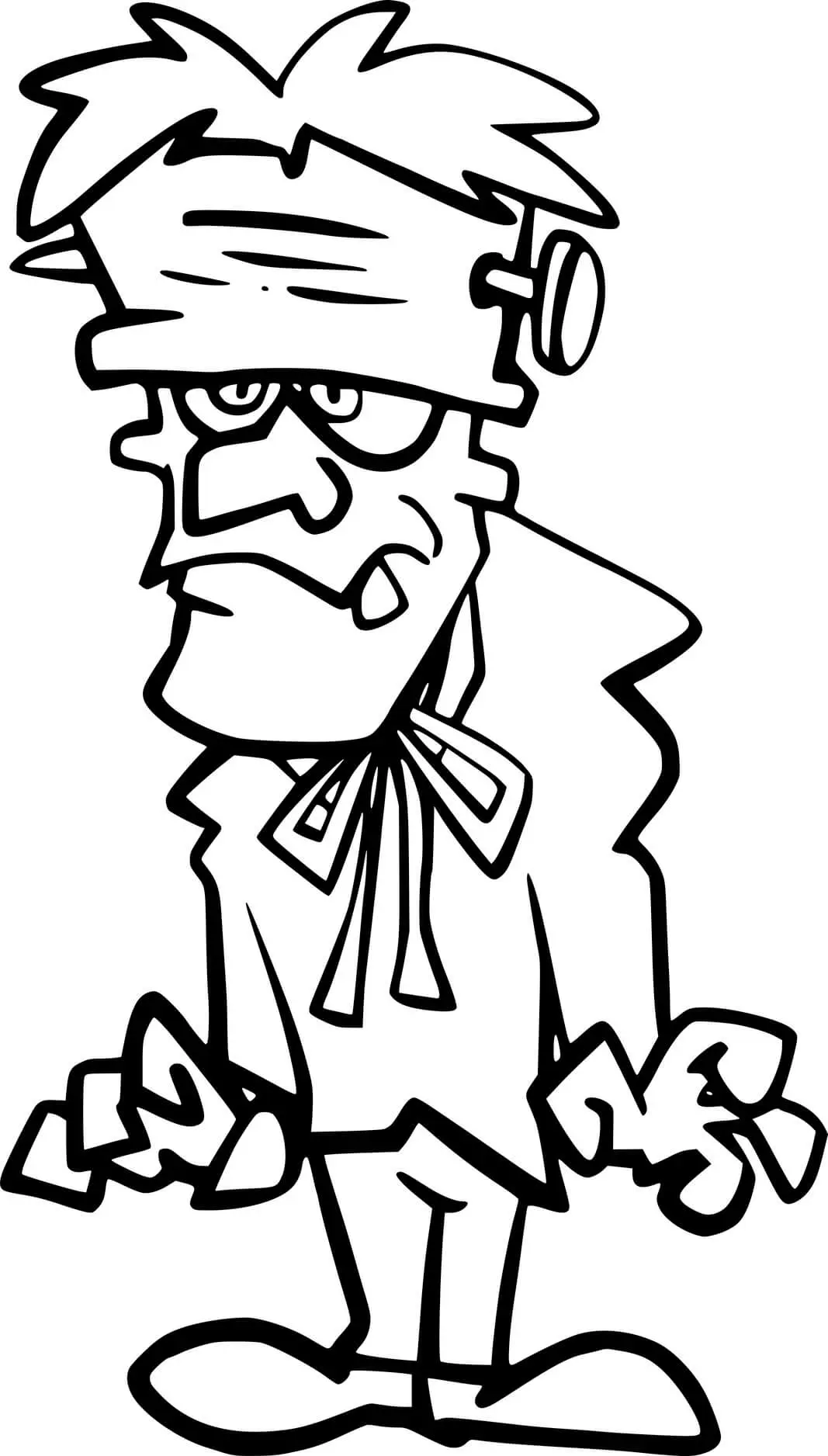 Coloriage Un Jeune Scientifique Faconne Frankenstein - Frankenstein à imprimer