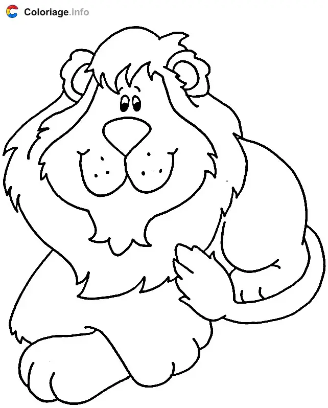 Lion With Crossed Paws coloring page to print