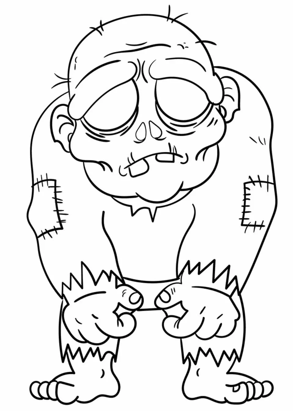 Desenho de Um Zumbi Vivo para Colorir para colorir