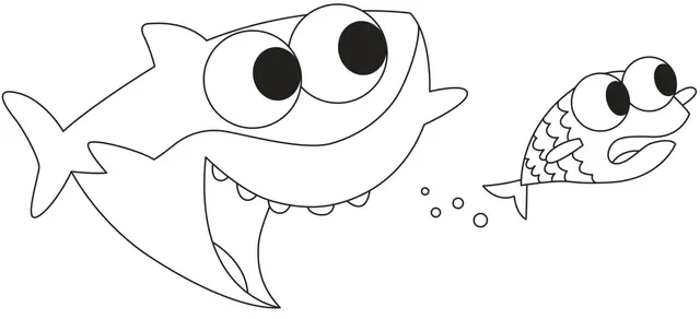 Coloriage Un Requin Veut Manger Le Poisson Rouge - Requin à imprimer