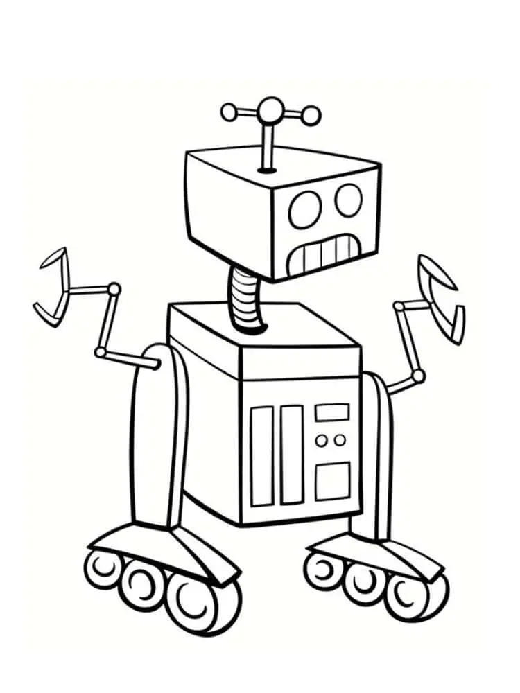 A Wheeled Robot in the Galaxy coloring page to print