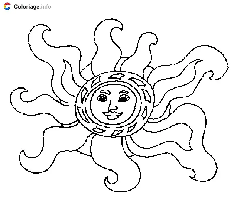Octopus Sun coloring page to print