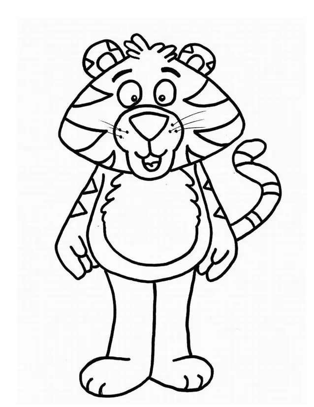 A Pretty Funny Tiger coloring page to print