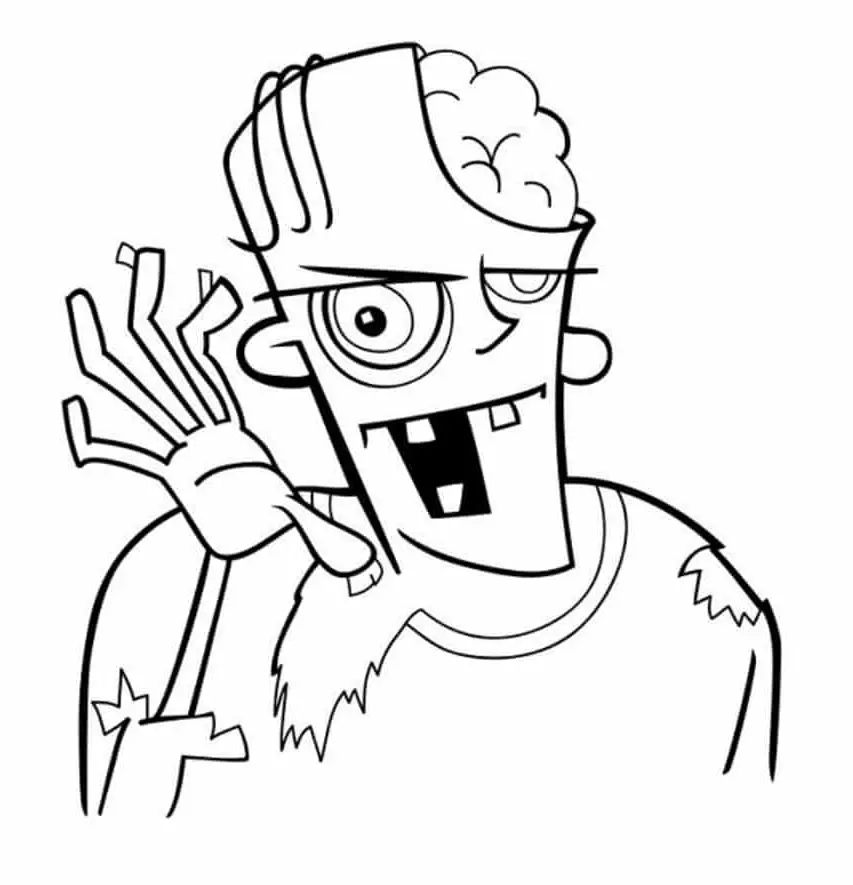 A Watchful Zombie coloring page to print