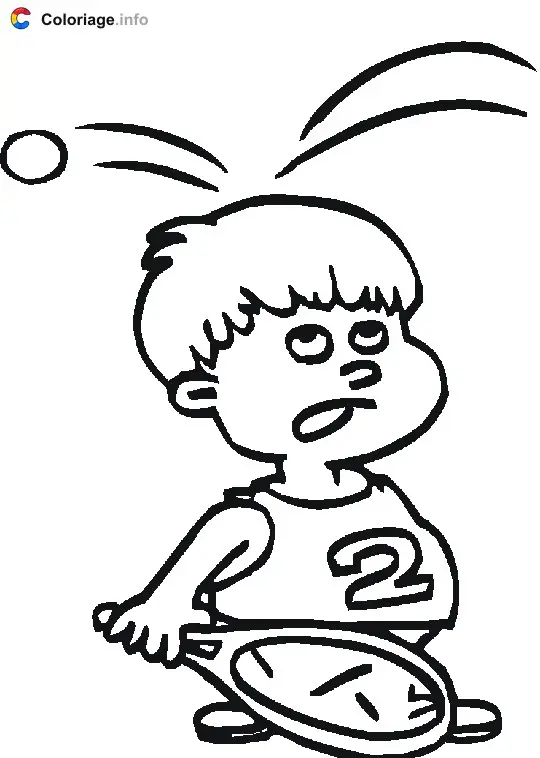 Tennis Ball Bouncing Off a Child's Head coloring page to print