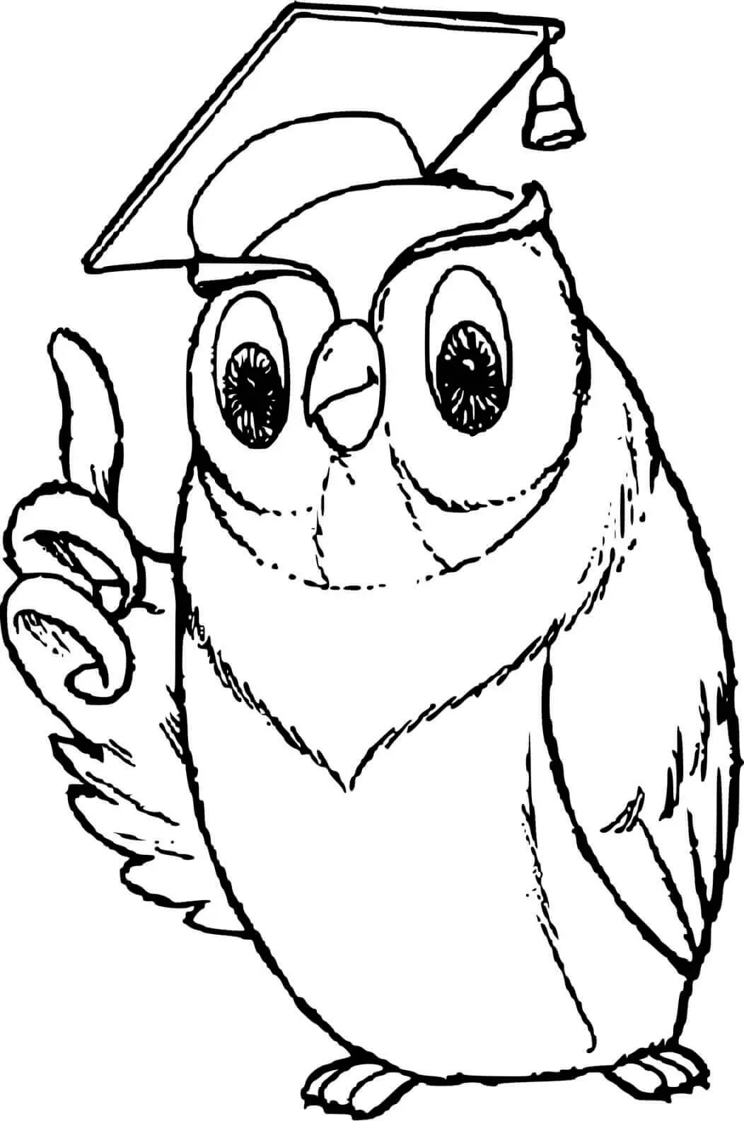 Coloriage Une Chouette Professeur - Chouette à imprimer