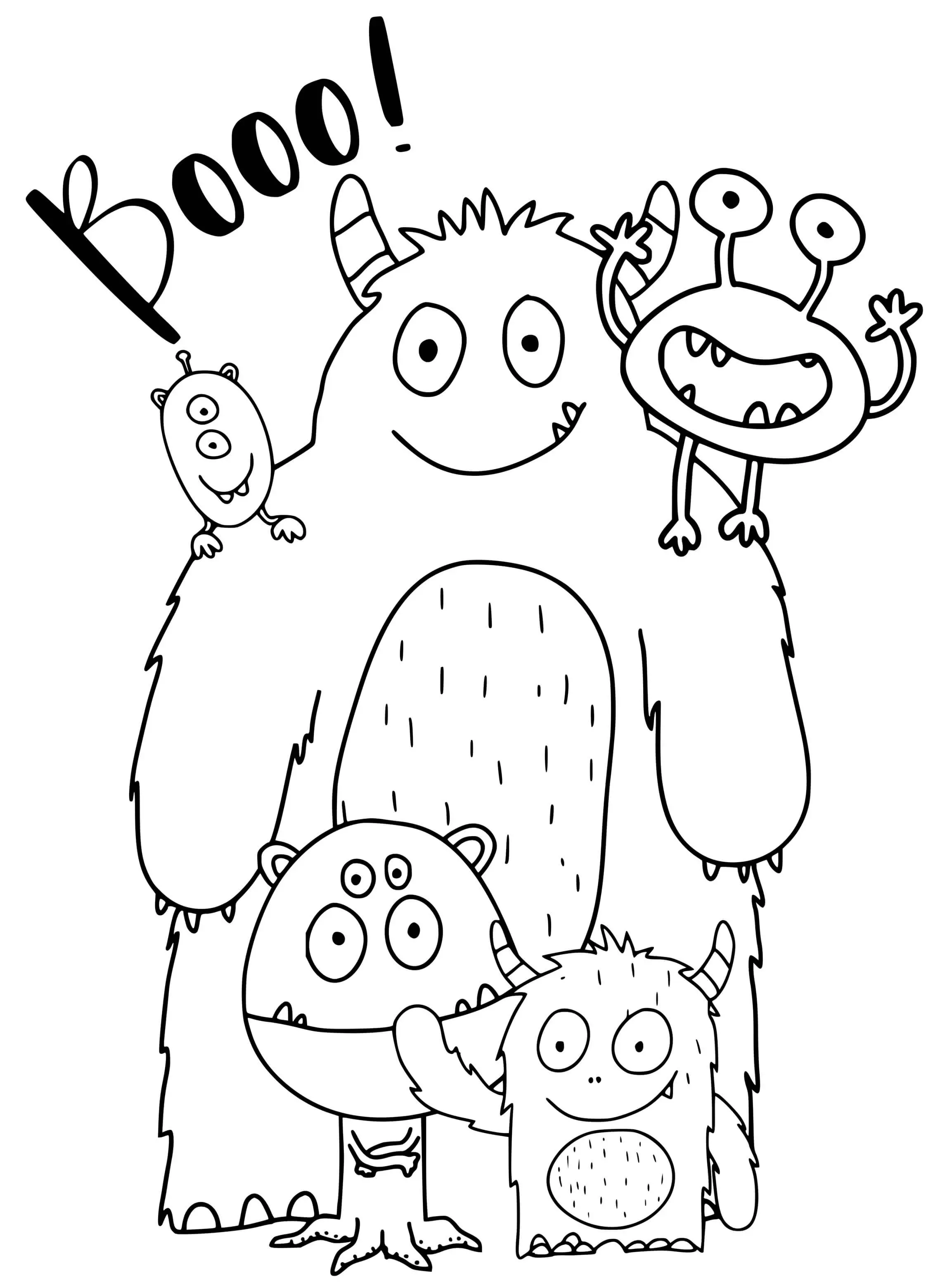Coloriage Une Famille De Monstres - Monstres et Cie à imprimer