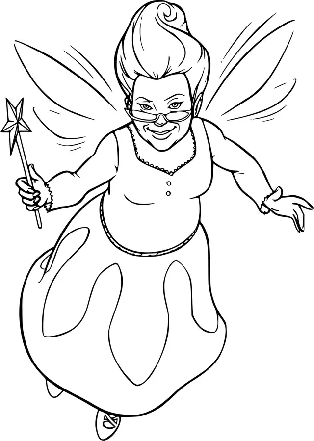 Coloriage Une Fée - Shrek à imprimer