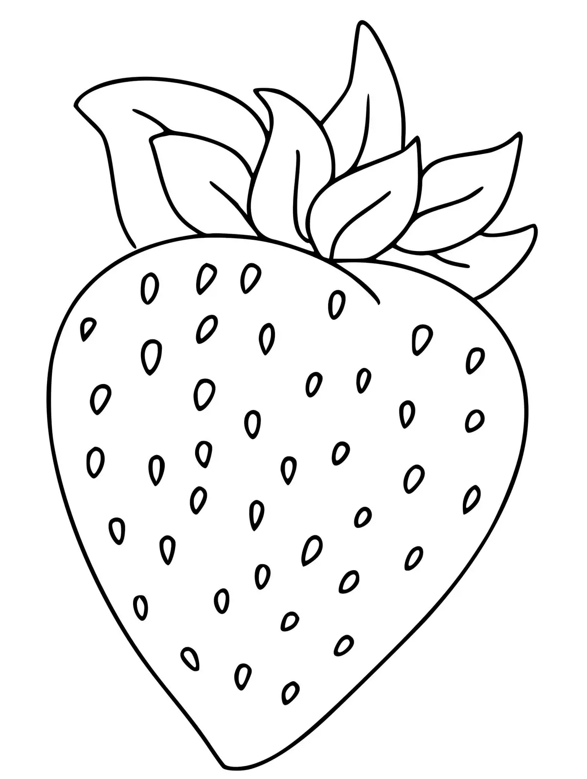A Strawberry coloring page to print