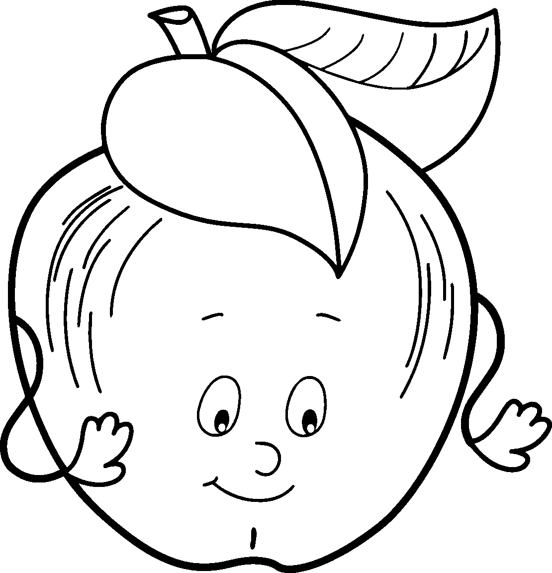 Coloriage Une Grande Pomme Fruit - Fruits à imprimer