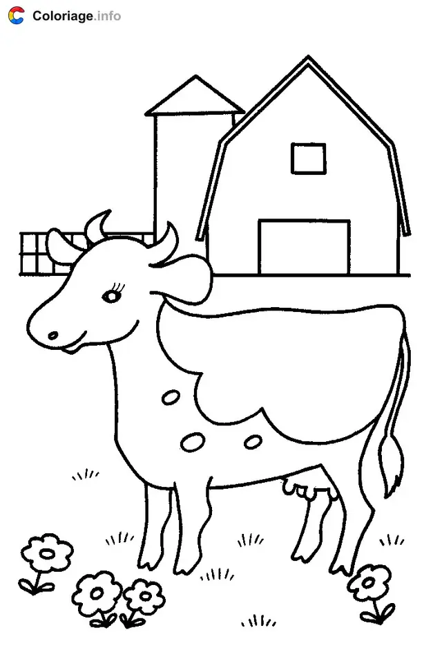 Horned Cow coloring page to print